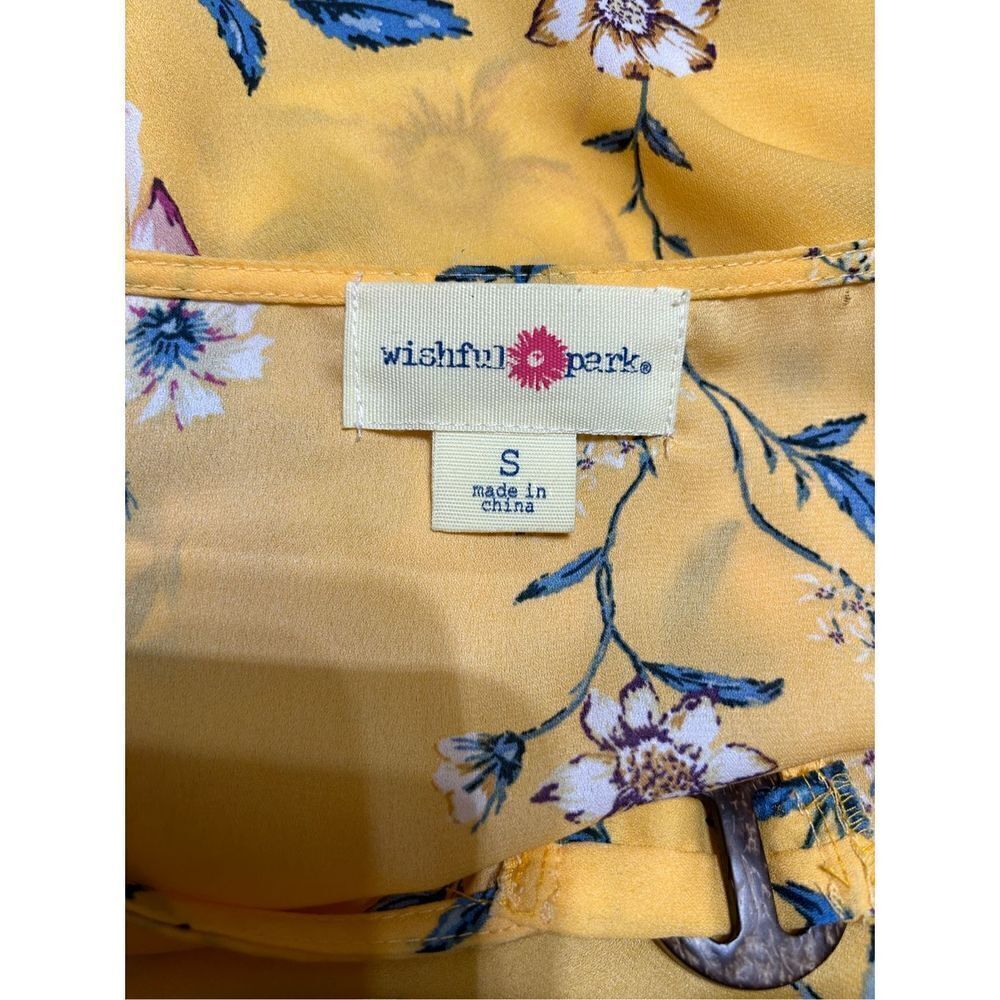 Wishful Park Women’s Floral Print Shirt Top Size Small Multicolored Tie Front - Picture 4 of 7